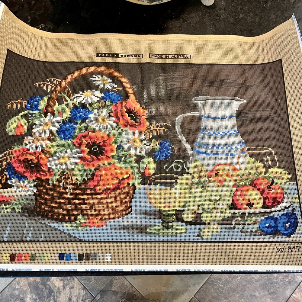 Vintage Tapex Vienna Needlepoint Canvas Made in Austria W817 Excellent